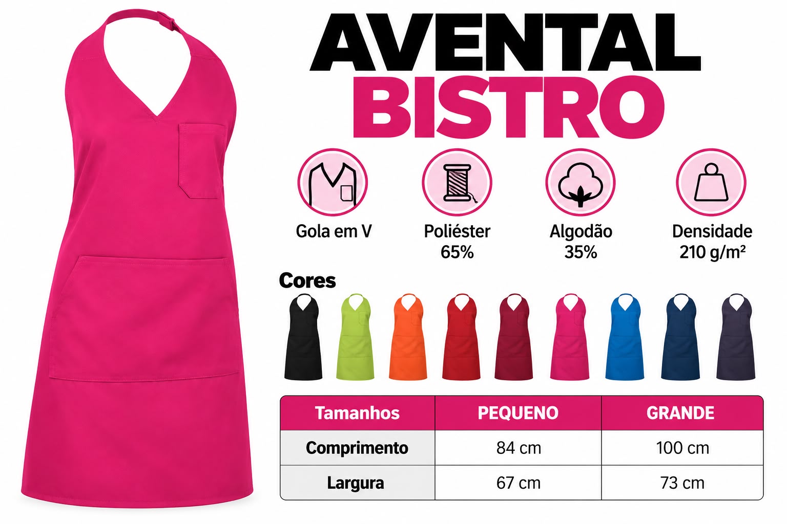 Ficha de avental-bistro, enviada pela Patrícia