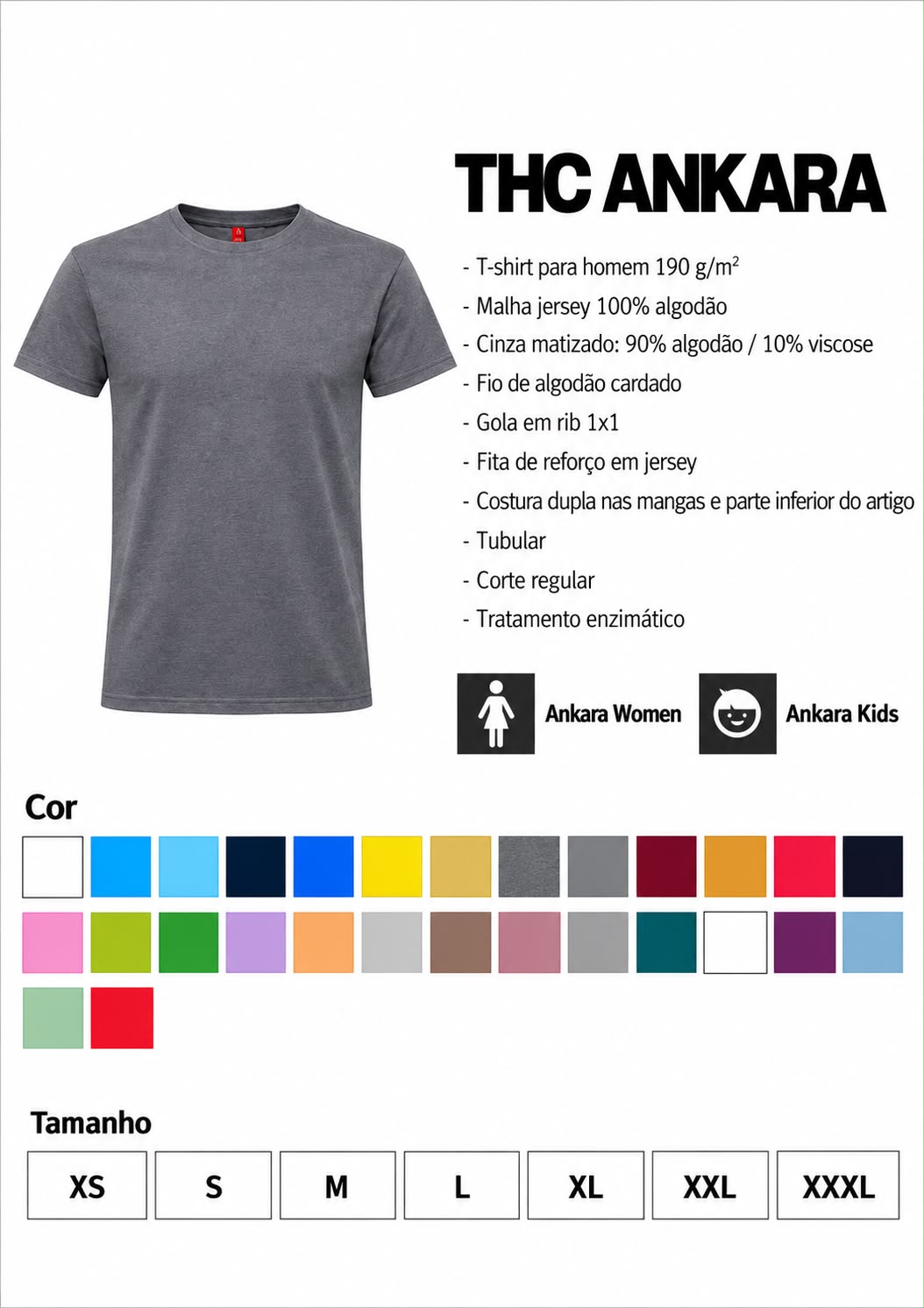 Ficha de T-shirt THC Ankara, enviada pela Patrícia